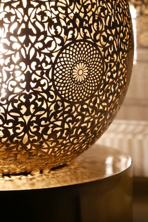 Large Moroccan Brass Floor Lamp
