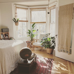interior design , bedroom , handmade rug