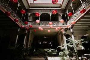Chinese Lanterns in Courtyard - Jalan Cheong Fatt Tze, Georgetown, George Town, Penang, Malaysia