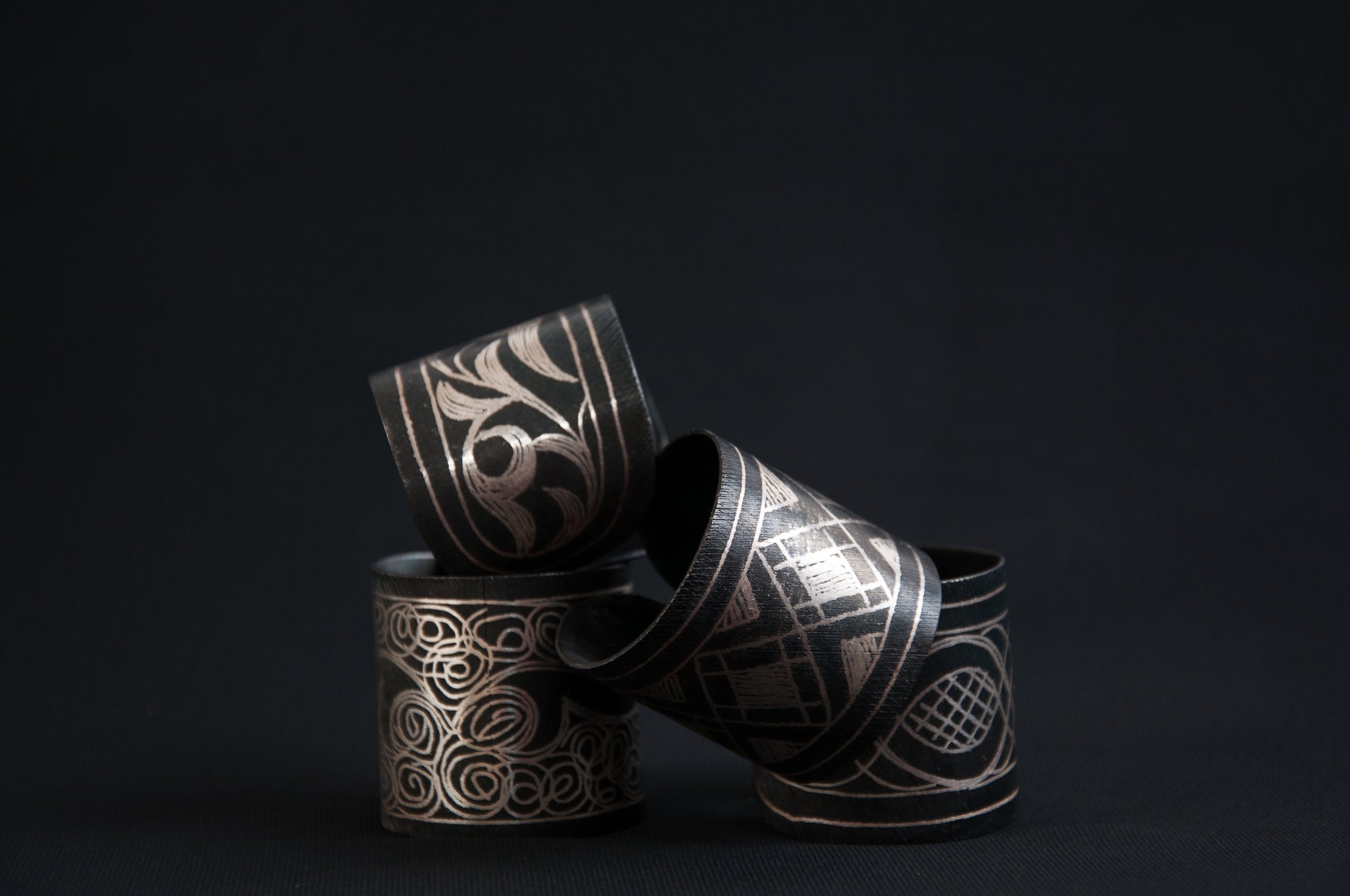 Damascene Napkin Rings