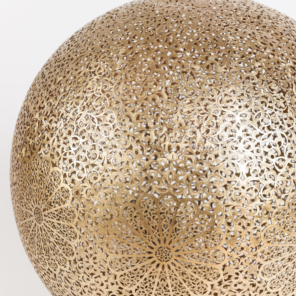 Moroccan Brass Round Floor Lamp