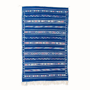 Indigo Blue Zemmour Kilim Handmade Rug