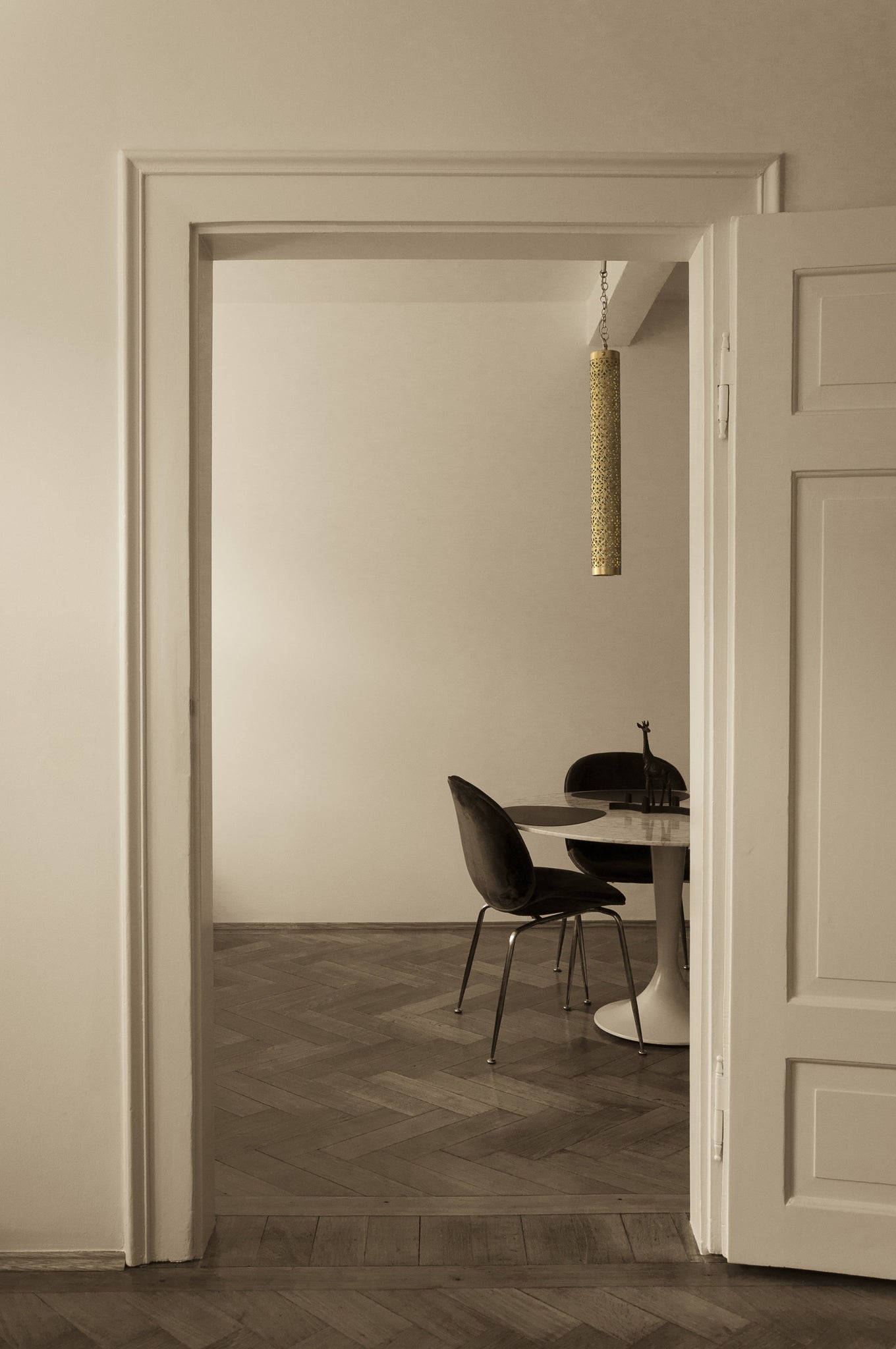 Brass Cylinder Hanging Lamp