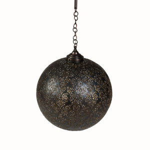 Black Moroccan handmade brass hanging lamp