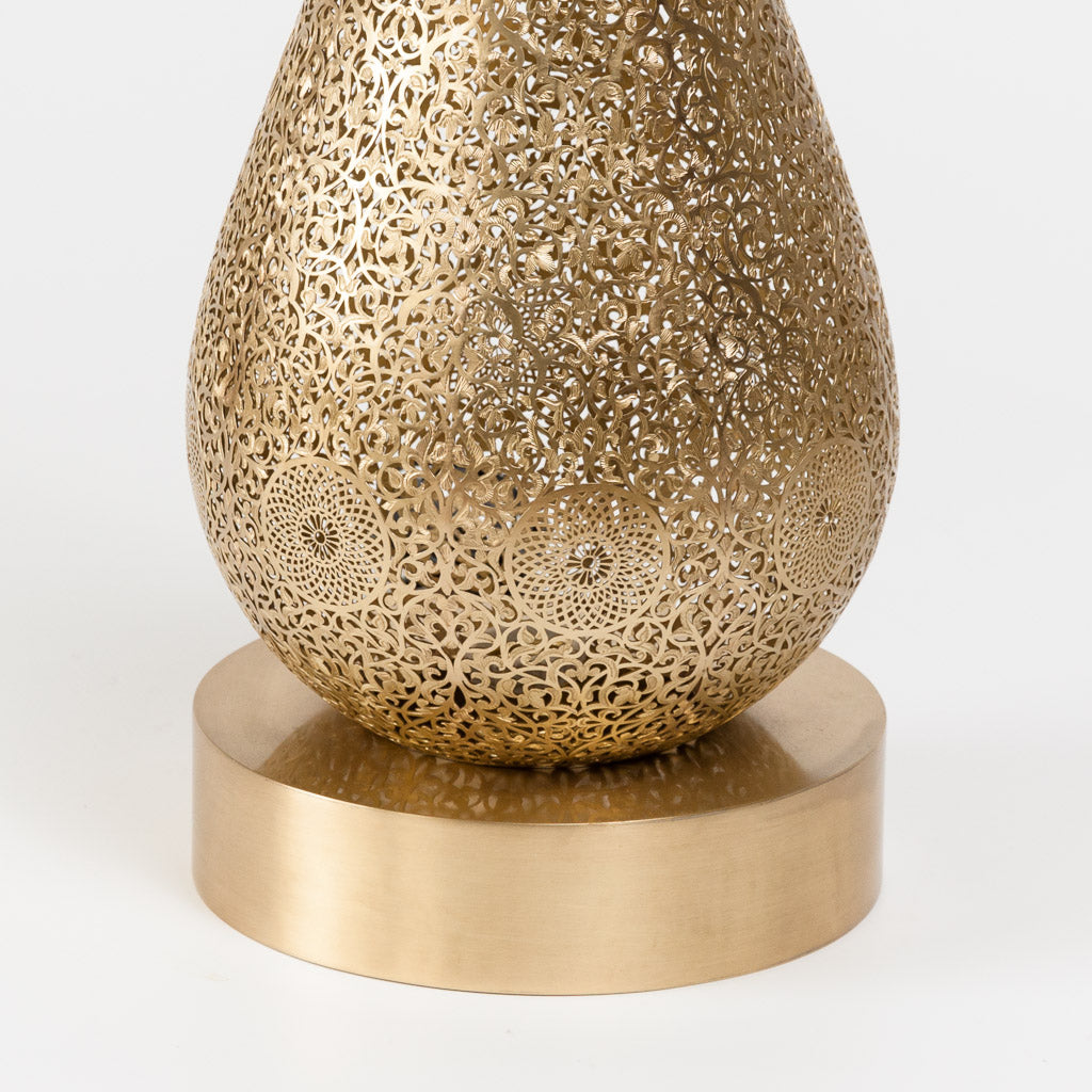 Large Moroccan Brass Floor Lamp