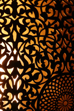 Large Moroccan Brass Floor Lamp
